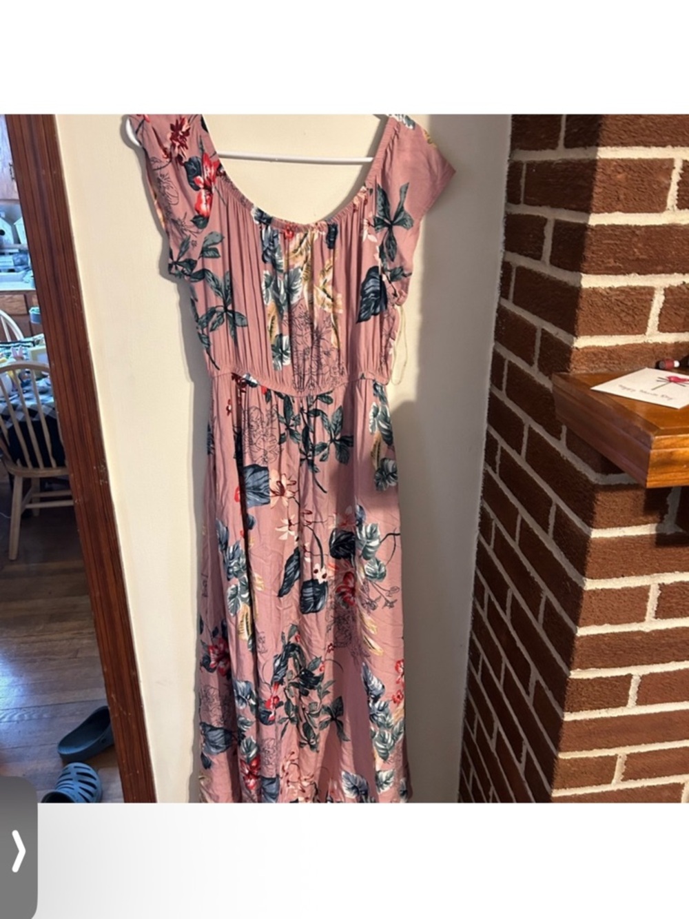 Iris Size Large Pink Floral  Maxi Dress with Waist Tie - Picture 3 of 3